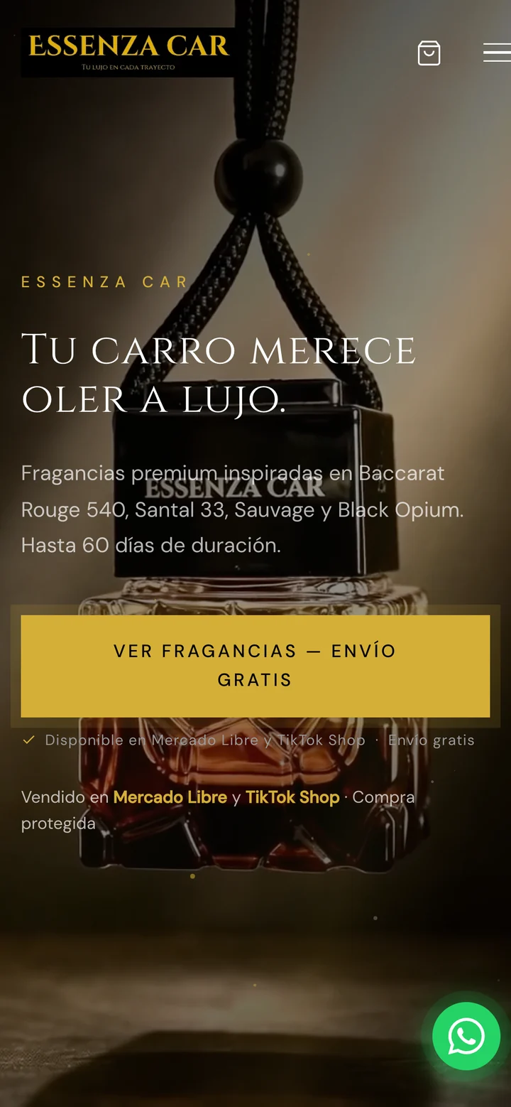 La tienda Essenza Car en móvil